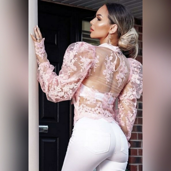 ❤ Lace 😻Pussy Bow Blouse - Picture 2 of 4